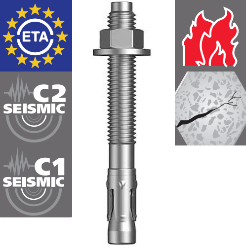 [02TBA12080] [SPECIAL ORDER] C2 Seismic Throughbolt Anchor Z/P M12 x 80mm