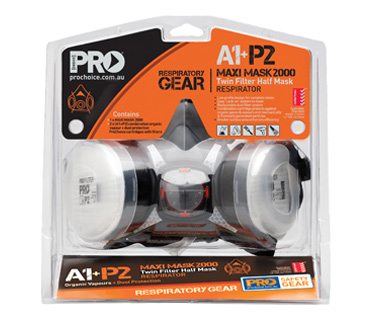 [14HMA1P2] TRADIES KIT Assembled Half Mask with A1P2 Cartridges in Blister Pack - HMA1P2
